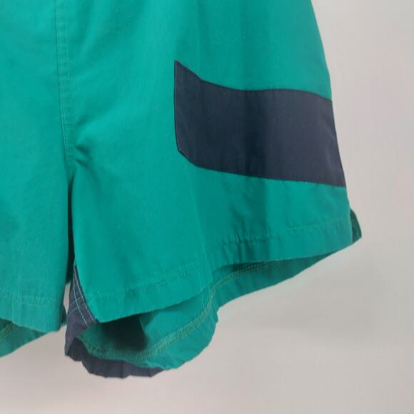 Vintage Swim Trunks Drawstring Beach Pool Green Navy Blue L - Picture 6 of 15